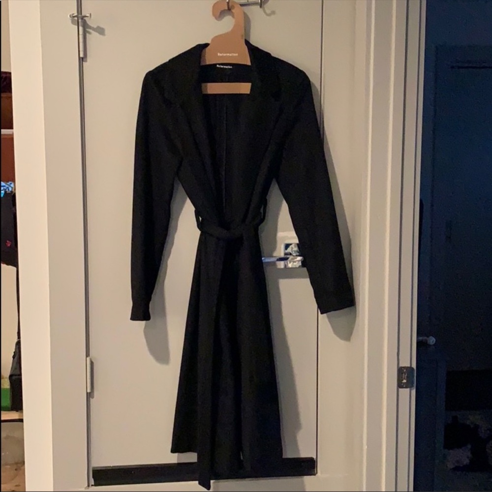 Reformation Barton Coat in black